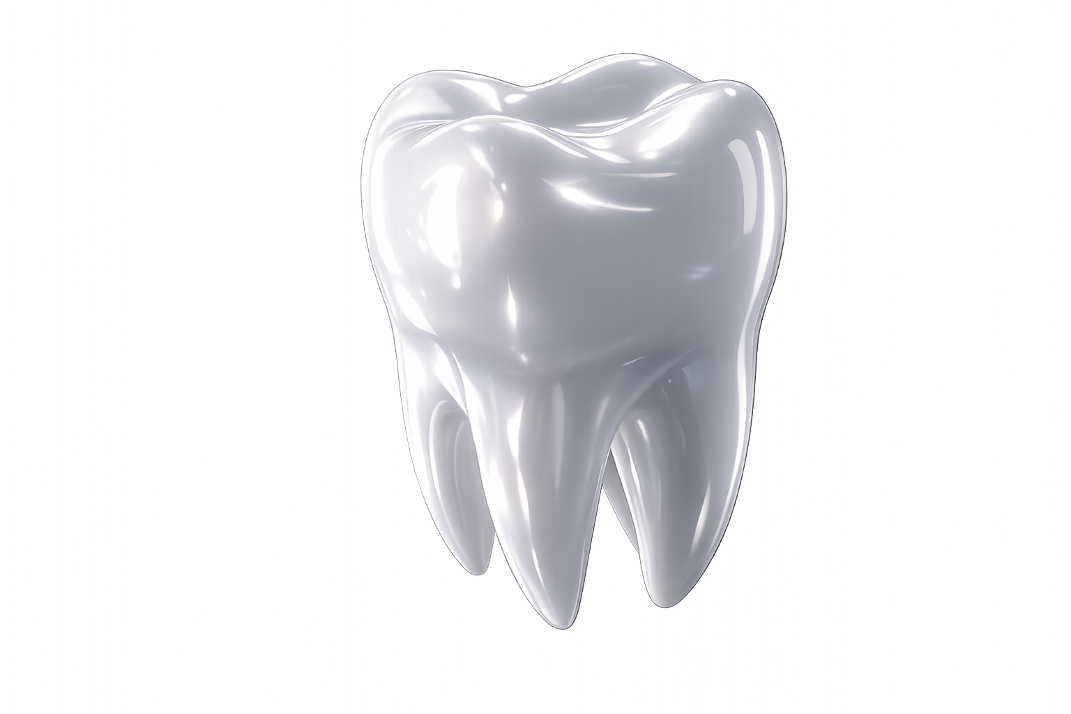 Glossy 3D molar tooth rendering